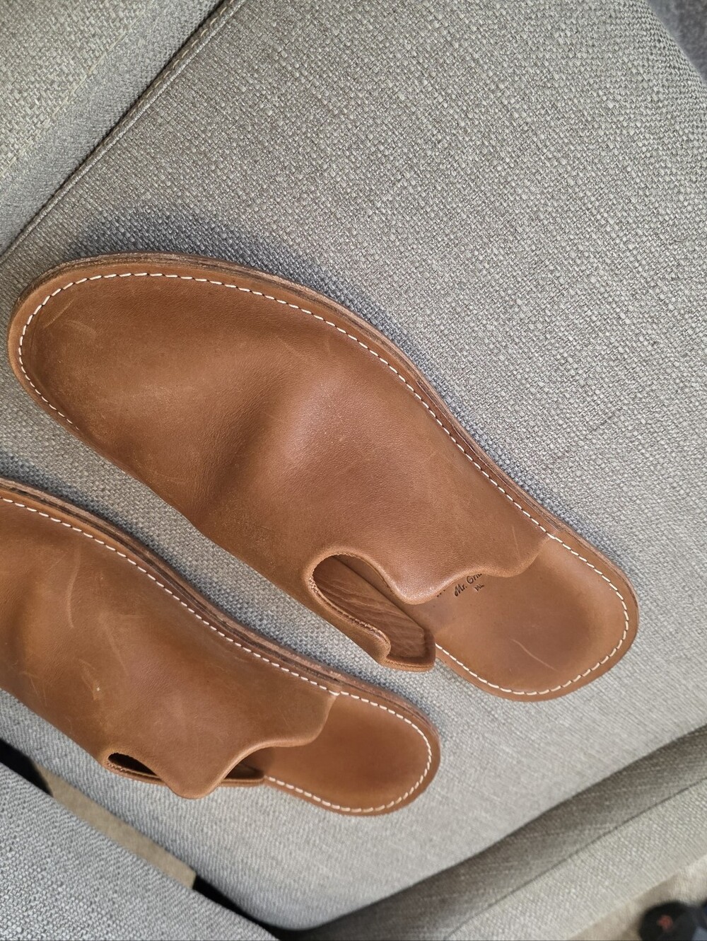 WP Standard Mr. Grumpy Men's Leather Slides Slippers - Picture 7 of 8
